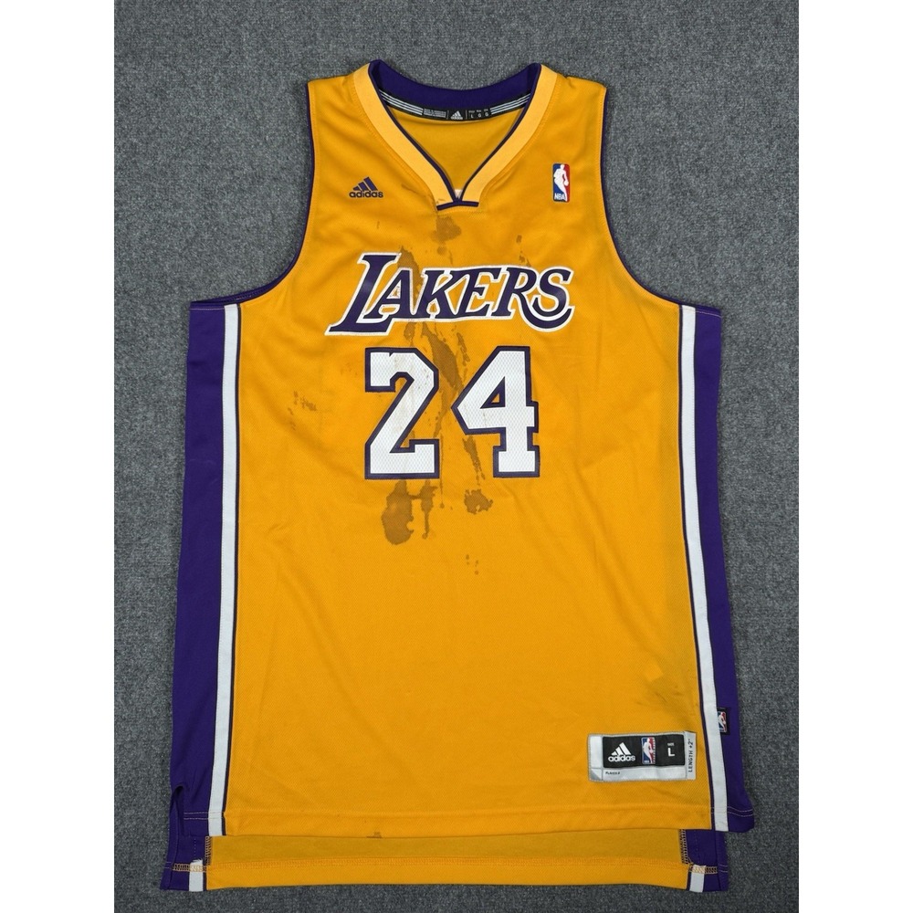 VTG 2010 Kobe Bryant #24 Los Angeles Lakers Jersey Adidas NBA Yellow Large +2‎